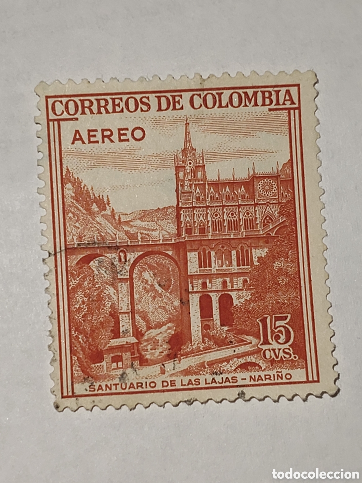 Sellos: Sello de Colombia Santuario de las Lajas en Nari&ntilde;o 1950