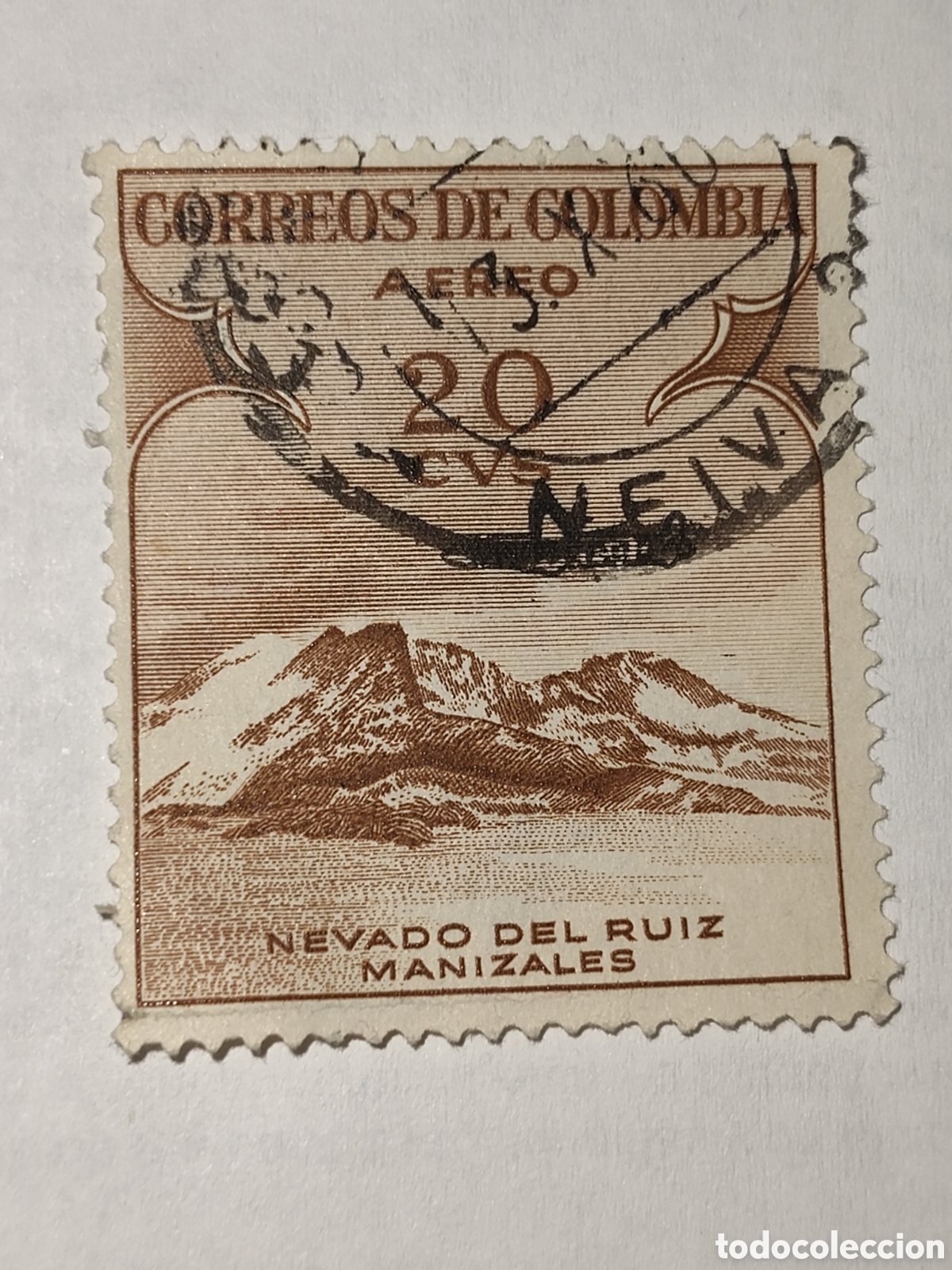 Sellos: Sello de Colombia Nevado del Ruiz 1954 usado
