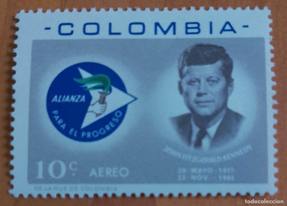 Sellos: COLOMBIA - V/F 10 - LA ALIANZA PARA EL PROGRESO, JOHN F. KENNEDY