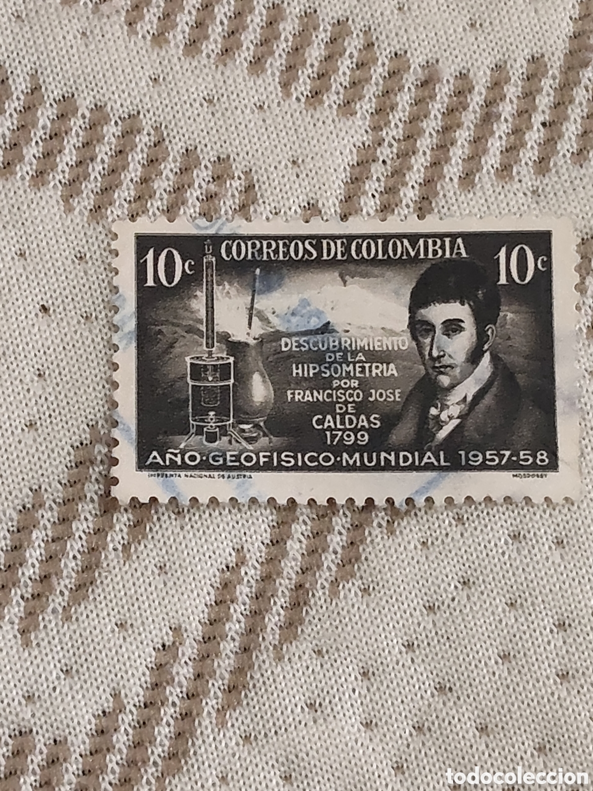 Sellos: Sello de Colombia a&ntilde;o Geof&iacute;sico mundial cient&iacute;fico Fco.Jose de Caldas 1957-58