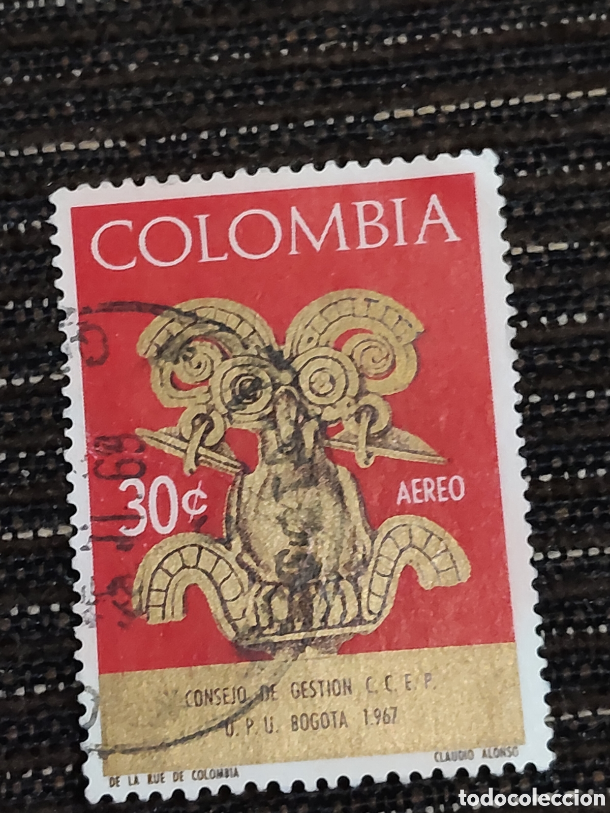 Sellos: Sello de Colombia arte precolombino 1967