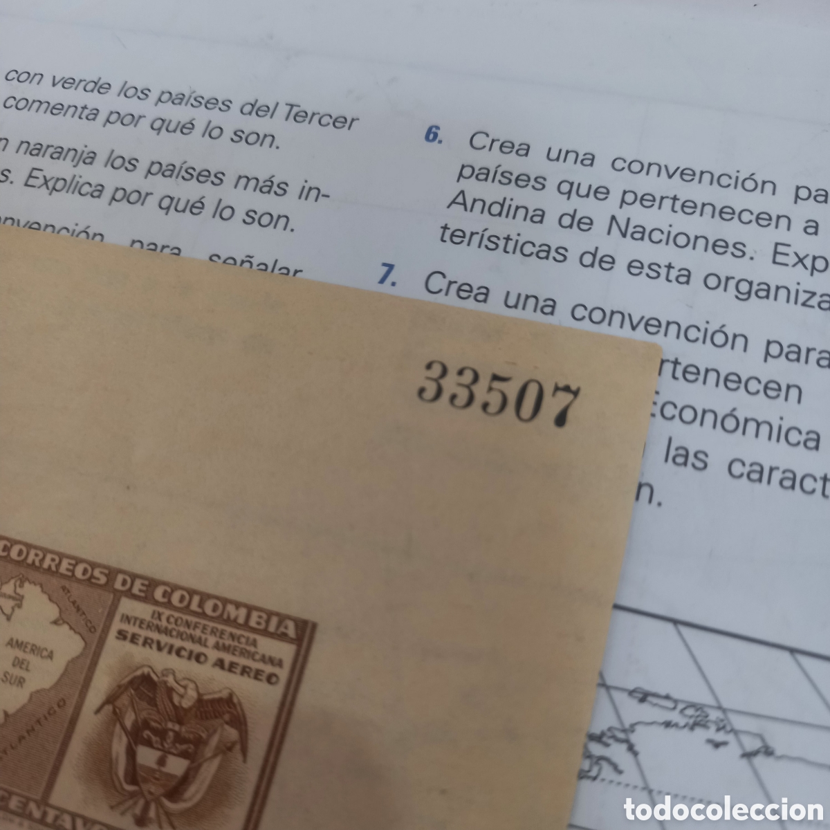 Sellos: Sello postal colombia america del sur antiguo numerado