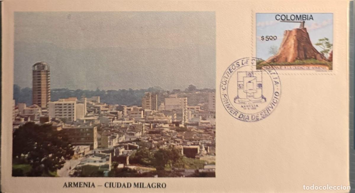Sellos: TS) 1980, COLOMBIA, COLLECTIBLE FIRST DAY COVER, THE LEFT SIDE OF THE ENVELOPE FEATURES AN ILLUSTRAT