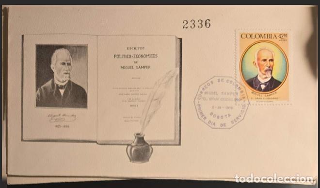 Sellos: TS)1976, COLOMBIA, FIRST DAY COVER (AIRMAIL), THE ENVELOPE FEATURES A LINE DRAWING RESEMBLING AN OPE
