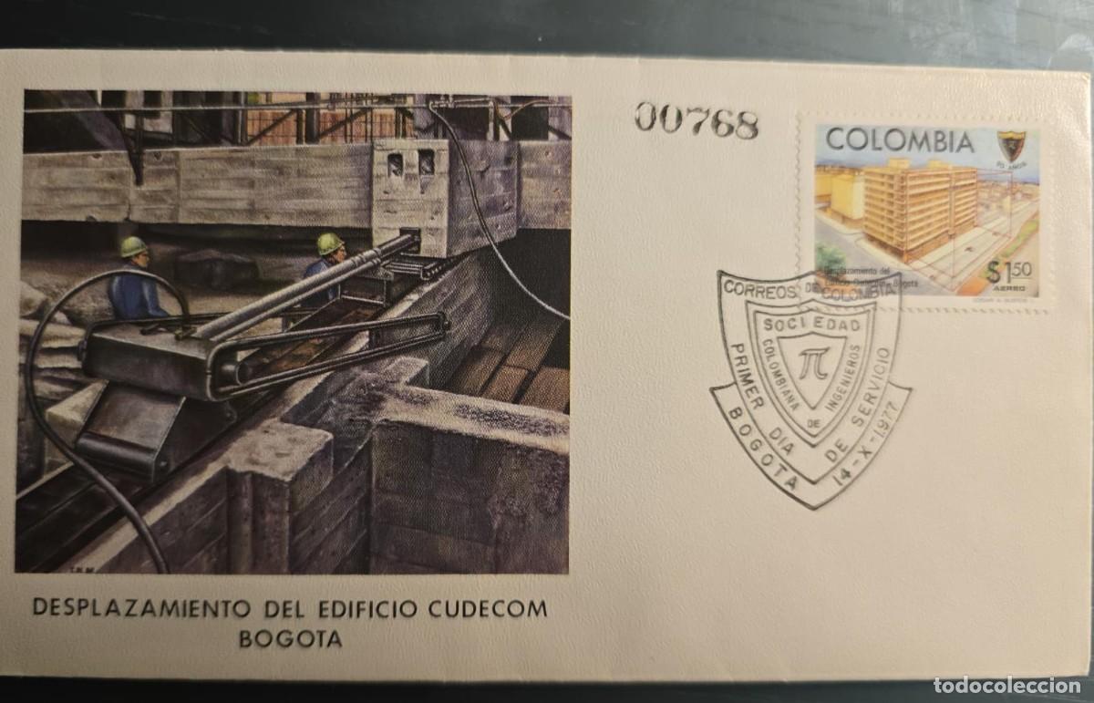 Sellos: TS)1977, COLOMBIA, COMMEMORATIVE FIRST DAY COVER, &rdquo;RELOCATION OF THE CUDECOM BUILDING, BOGOT&Aacute;&rdquo; STAMP