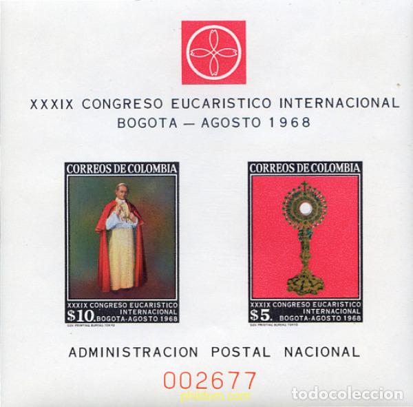 Selos: 302664 MNH COLOMBIA 1968 39 CONGRESO EUCARISTICO INTERNACIONAL EN BOGOTA