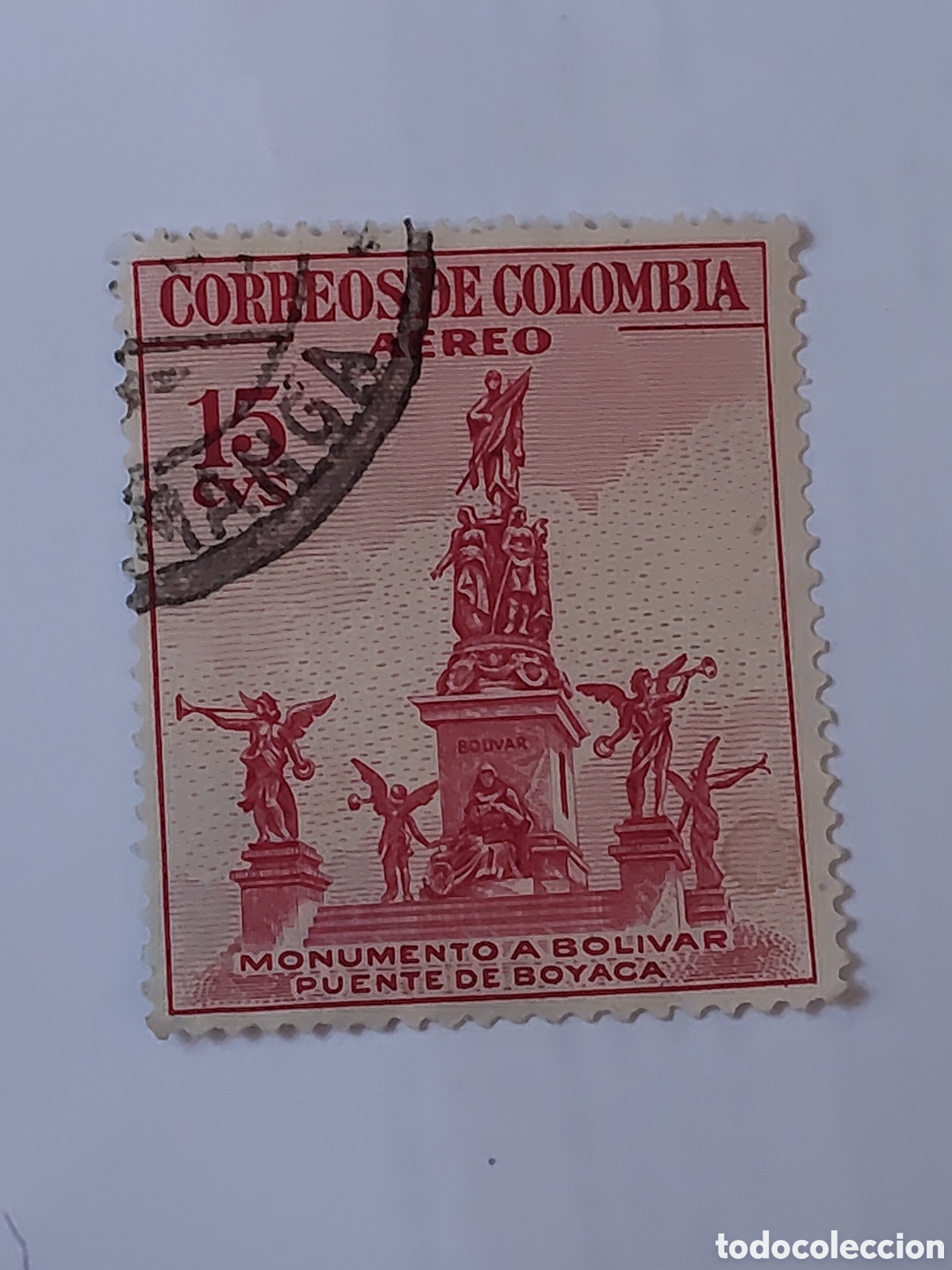 Francobolli: Sello de Colombia monumento a Bol&iacute;var en el puente de Boyac&aacute; 1954