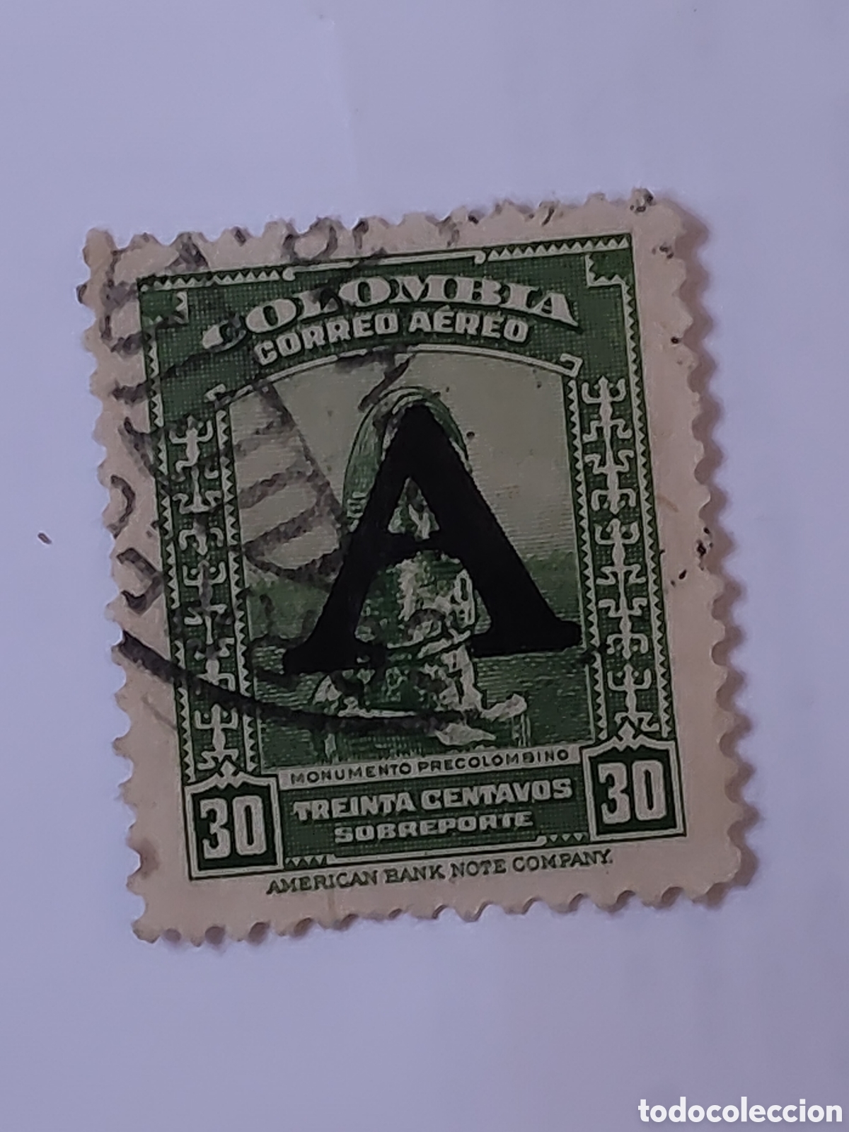 Briefmarken: Sello de Colombia monumento precolombino 1950