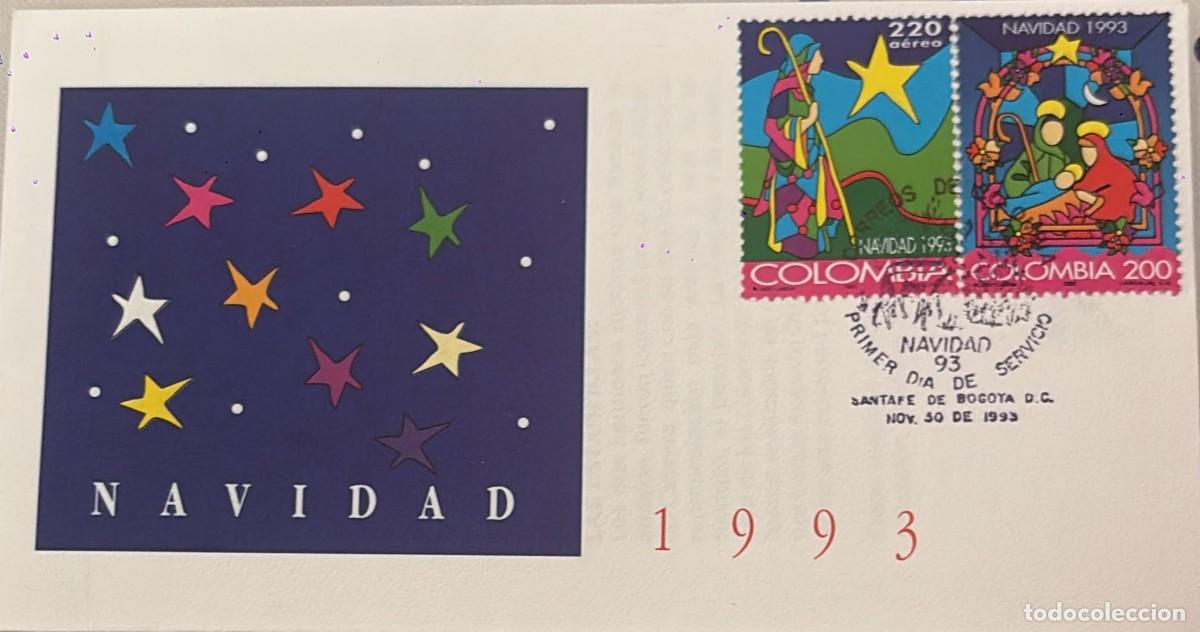 Sellos: TS.)1993, COLOMBIA, FIRST DAY COVER, AIRMAIL, WITH A COMMEMORATIVE PRE-PRINTED DESIGN FOR &rdquo;CHRISTMAS