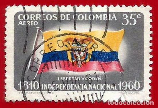 Sellos: Colombia. 1960. Scott # C379. Independencia Nacional. Bandera