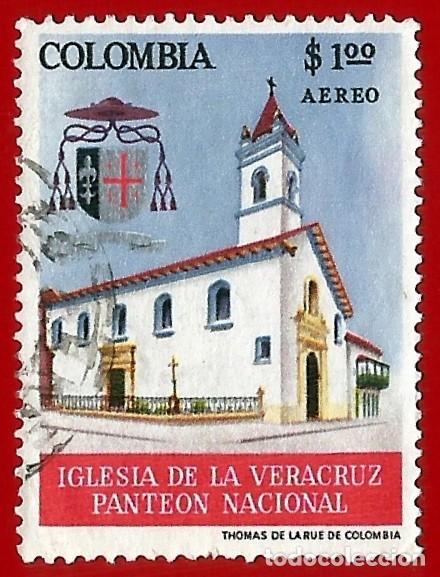 Sellos: Colombia. 1964. Scott # C459. Iglesia de la Veracruz. Panteon Nacional. Bogota
