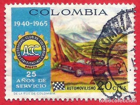 Sellos: Colombia. 1966. Scott # C480. 25 A&ntilde;os de Servicio. Automovil Club