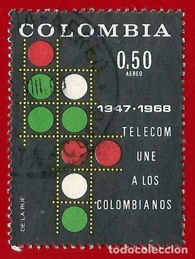Sellos: Colombia. 1968. Scott # C498. Telecomunicaciones