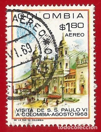 Sellos: Colombia. 1968. Scott # C509. Visita del Papa Pablo VI