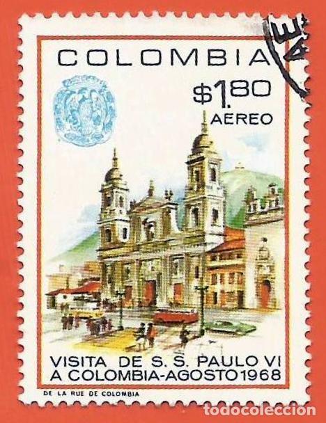 Sellos: Colombia. 1968. Scott # C509. Visita del Papa Pablo VI
