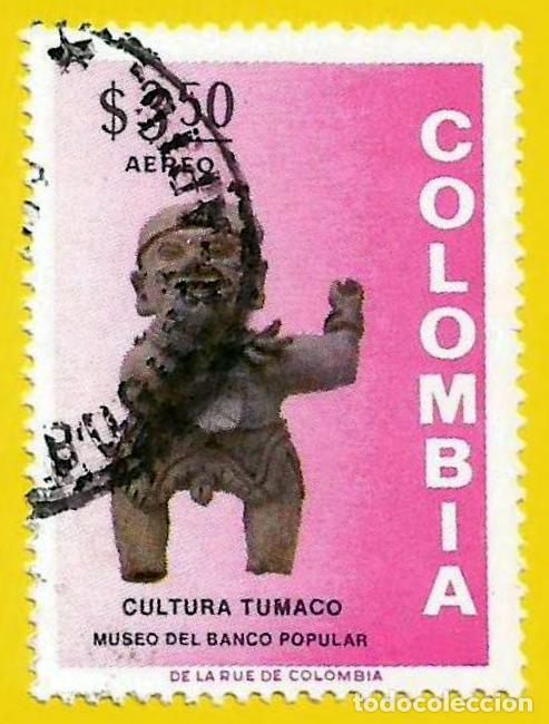 Stamps: Colombia. 1973. Scott # C568. Ceramica Tumaco. Hombre