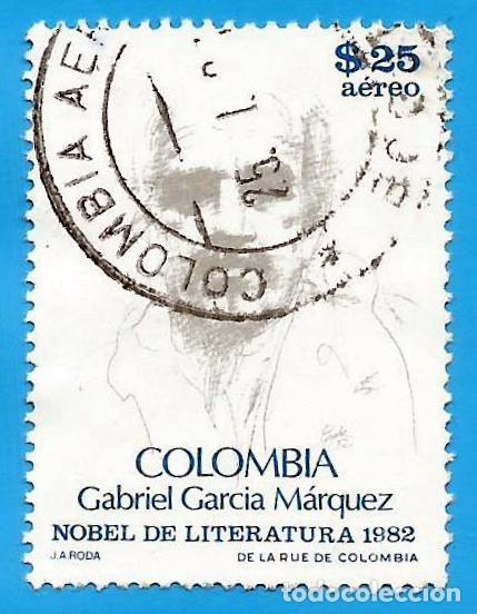 Sellos: Colombia. 1982. Scott # C731. Gabriel Garcia Marquez. Premio Nobel de Literatura