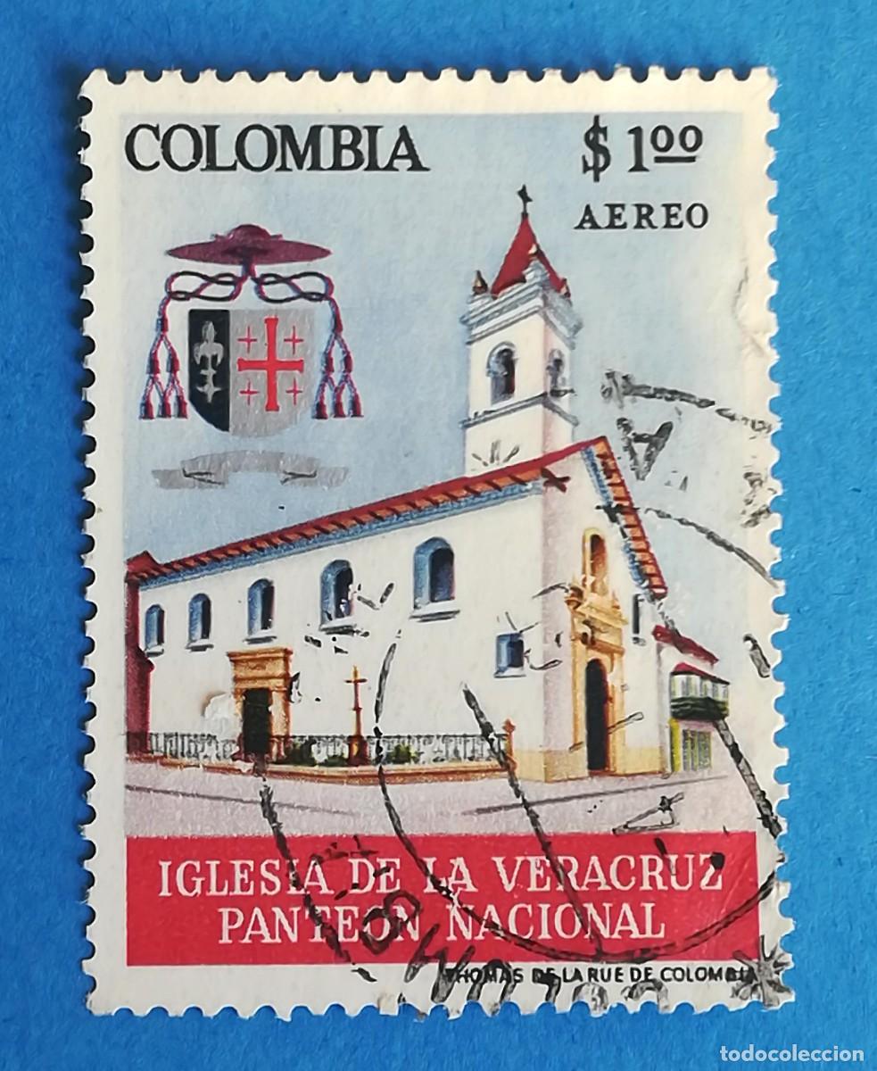 Sellos: Iglesia de la Veracruz, pante&oacute;n nacional. Scott C459. Yvert et Tellier PA439. Michel 1051. Usado.
