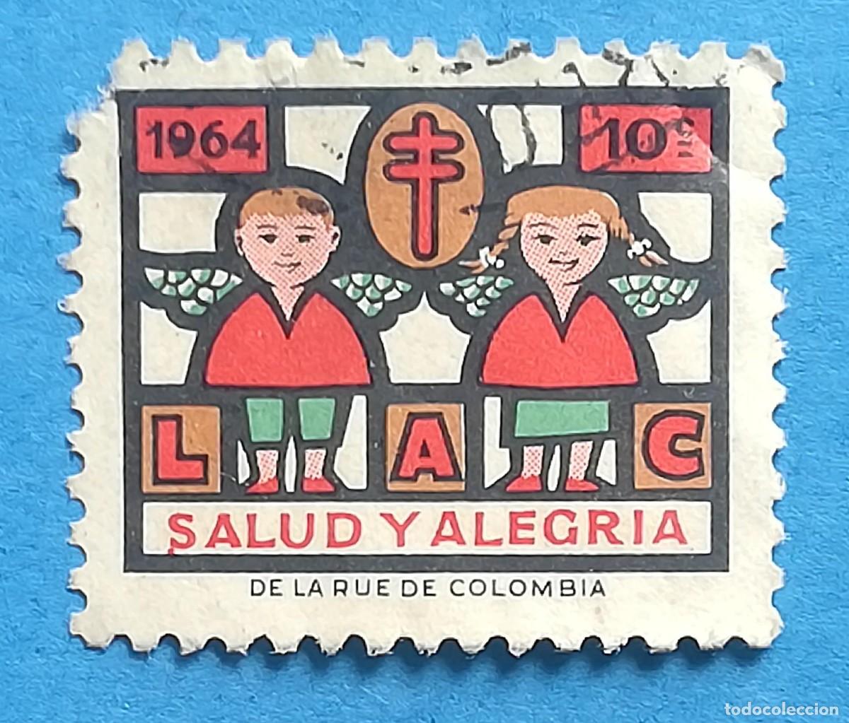 Sellos: Colombia. Liga antituberculosa Colombiana. Salud y alegria. A&ntilde;o 1964. De la rue de Colombia.