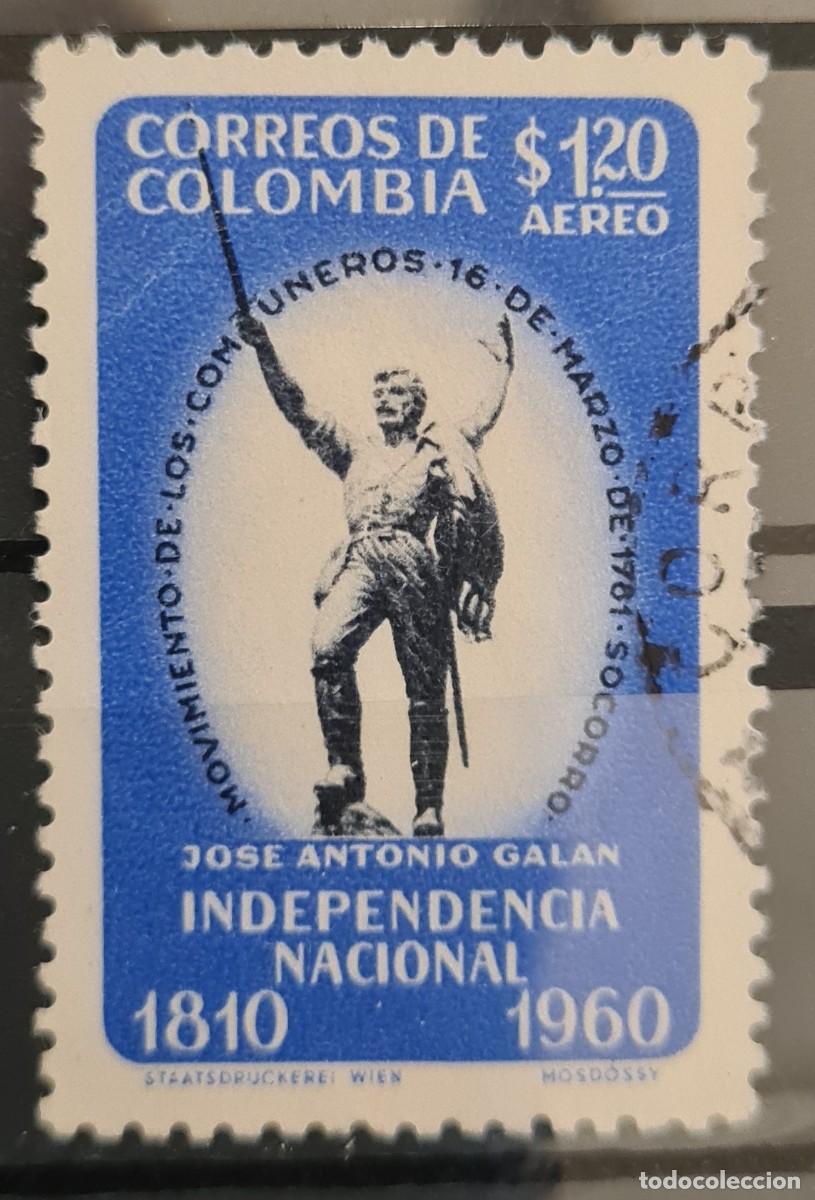 Sellos: Sello a&eacute;reo usado de Colombia 1960: Sesquicentenario de la Independencia