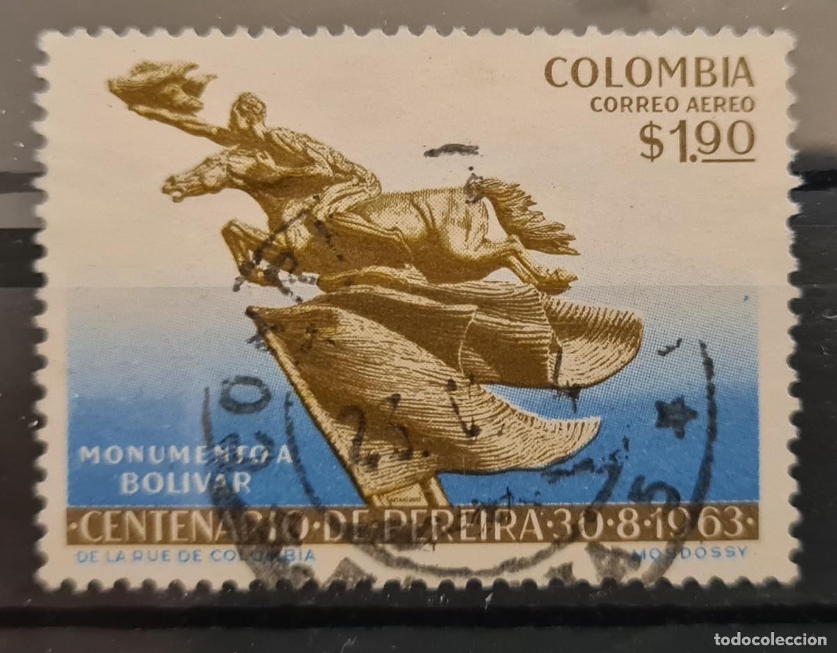 Sellos: Sello a&eacute;reo usado de Colombia 1963: Centenario de la ciudad de Pereira