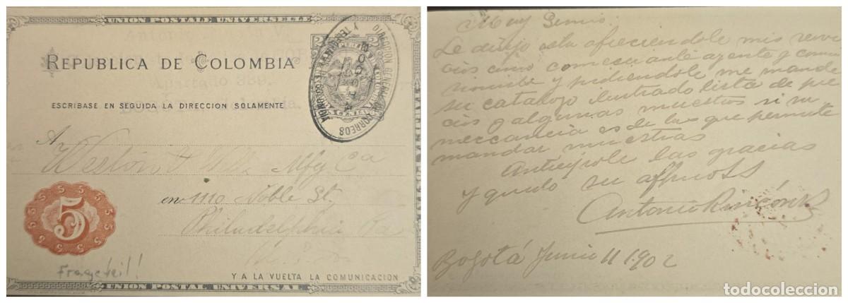 Sellos: O) 1902 COLOMBIA, FRAGETEIL, FISCAL POSTAL CONTROL STAMP, EMERGENCY AUTHORIZATION, THOUSAND DAYS WA
