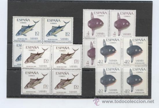 Briefmarken: SAHARA.FAUNA MARINA. PECES. BLOQUE DE CUATRO. EDIFIL N&ordm; 252/5