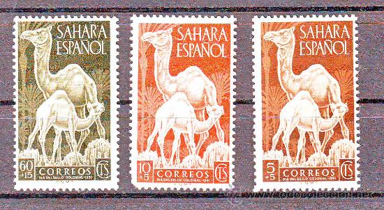 Briefmarken: SAHARA ESPA&Ntilde;OL****.SERIE COMPLETA EDIFIL NR.91/93.CAMELLO.