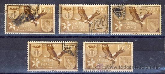 Briefmarken: SAHARA ESPA&Ntilde;OL.- 1957.- AYUDA A VALENCIA.- USADO.-