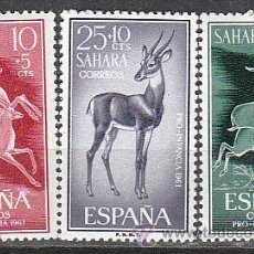 Sellos: SAHARA 190/2, GACELAS (PRO INFANCIA 1961), NUEVO SIN SEÑAL DE CHARNELA