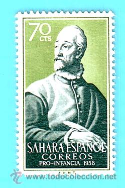 Briefmarken: SAHARA 1958 , EDIFIL 152, PRO INFANCIA, NUEVO/S CON FIJASELLOS