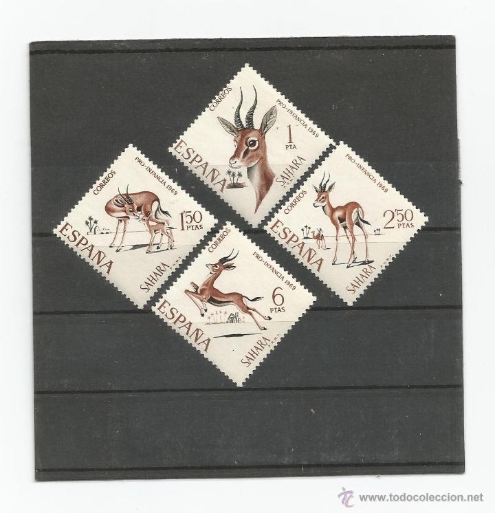 Briefmarken: SAHARA - 1969 PRO-INFANCIA 271/4. NUEVO SIN SE&Ntilde;AL DE FIJASELLO