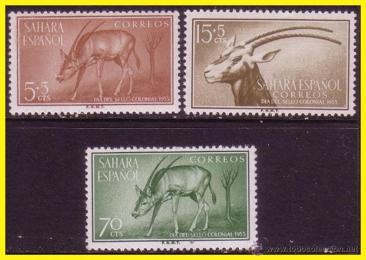 Briefmarken: SAHARA 1956 D&iacute;a del Sello EDIFIL N&ordm; 123 a 125 * *  serie completa