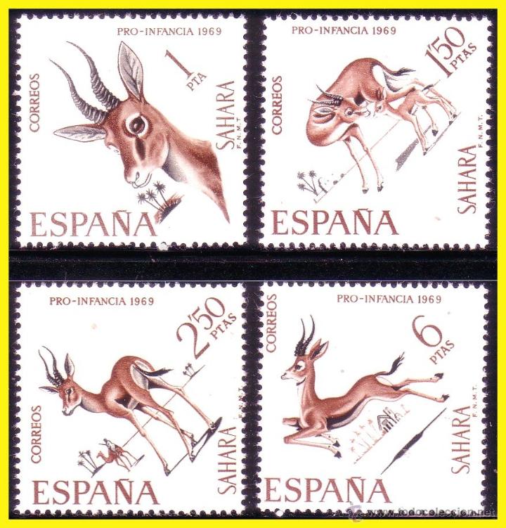 Timbres: SAHARA 1969 Pro Infancia EDIFIL N&ordm; 271 a 274 * * serie completa