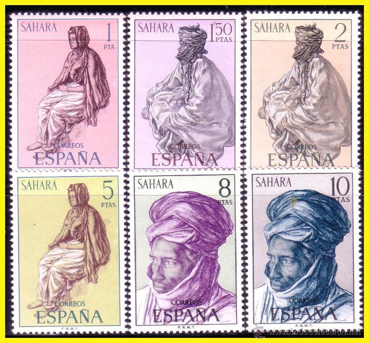 Timbres: SAHARA 1972 Serie b&aacute;sica EDIFIL n&ordm; 297 a 302 * *