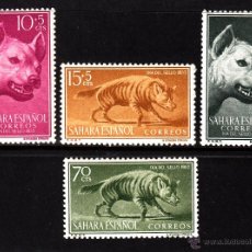 Sellos: SAHARA 142/45** - AÑO 1957 - DÍA DEL SELLO - FAUNA - ANIMALES SALVAJES - HIENAS