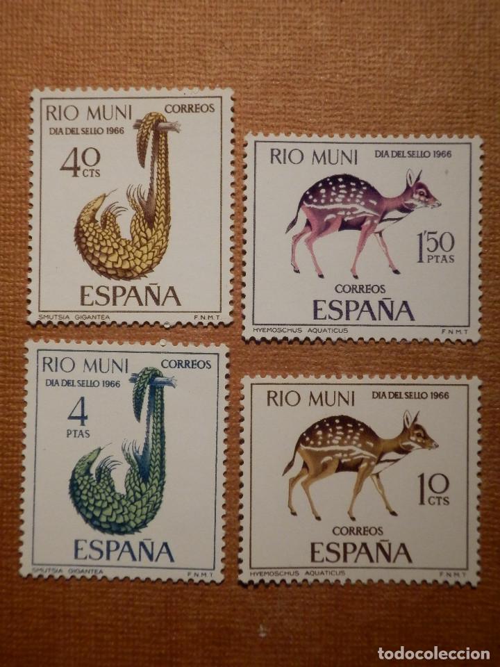 Sellos: SELLO - ESPAÑA - Rio Muni- EDIFIL 72, 73, 74 y 75 - Día del sello- 1966 - Serie de 4 valores - Foto 1 - 76049327