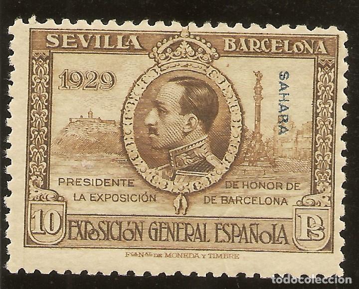 Timbres: Colonias Sahara Edifil 35** Mnh 10 Pesetas Casta&ntilde;o Exposici&oacute;n Barna  929  NL1191