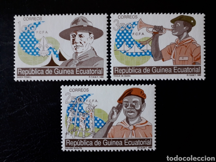 Sellos: GUINEA ECUATORIAL. EDIFIL 120/2. COMPLETA NUEVA SIN CHARNELA. SCOUTS - Foto 1 - 134742346