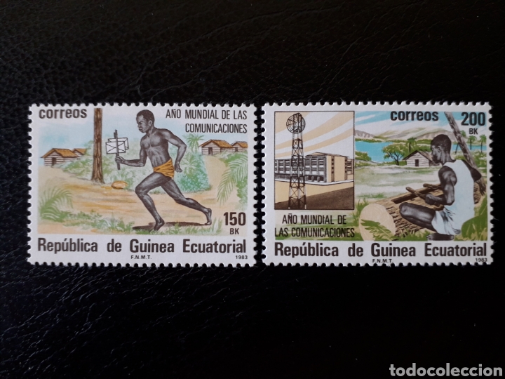 Sellos: GUINEA ECUATORIAL. EDIFIL 45/6. COMPLETA NUEVA SIN CHARNELA. COMUNICACIONES - Foto 1 - 134742745