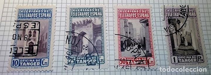 Sellos: Serie de 6 sellos Huérfanos de telégrafos – España OFICINA DE TANGER 1947.— Vistas de Tánger. - Foto 1 - 134875402
