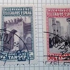 Sellos: SERIE DE 6 SELLOS HUÉRFANOS DE TELÉGRAFOS – ESPAÑA OFICINA DE TANGER 1947.— VISTAS DE TÁNGER.. Lote 134875402