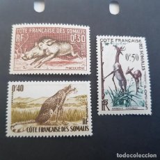 Sellos: SOMALIA COLONIA FRANCESA 1958 FACÓQUERO,LEOPARDO,GERENUK SCOTT 271-273** YVERT 287-289**,(LOTE AG)