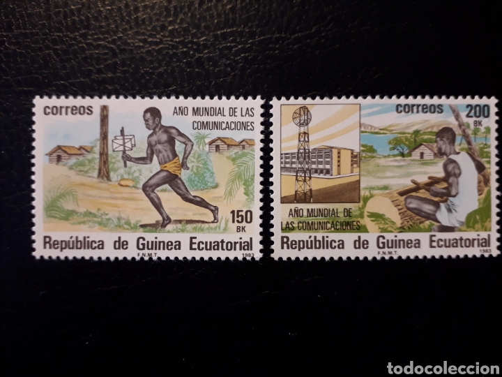 Sellos: GUINEA ECUATORIAL. EDIFIL 45/6 SERIE COMPLETA NUEVA SIN CHARNELA. COMUNICACIONES. - Foto 1 - 160215285