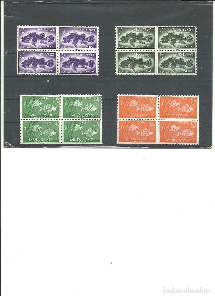 Briefmarken: SAHARA- 108/111 Dia del Sello Fauna -Peces- Bloque de cuatro nuevos sin fijasellos(seg&uacute;n foto)