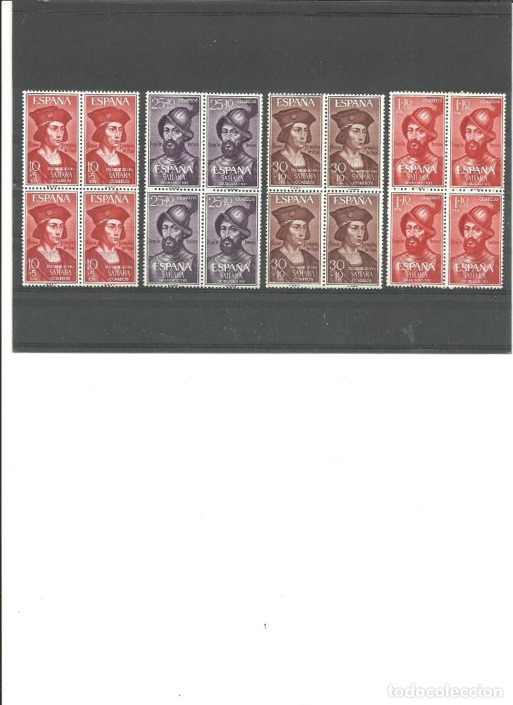 Briefmarken: SAHARA- 197/200 Dia del Sello-Conquistadores- Bloque de cuatro nuevos sin fijasellos(seg&uacute;n foto)
