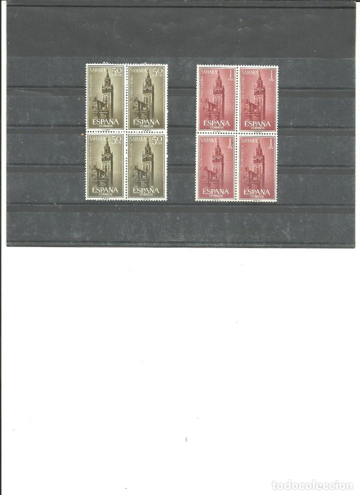 Briefmarken: SAHARA- 215/216 Ayuda a Sevilla- Bloque de cuatro nuevos sin fijasellos(seg&uacute;n foto)
