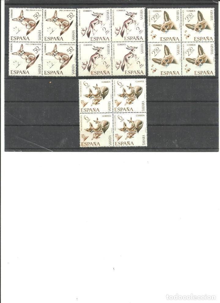 Briefmarken: SAHARA- 279/82 Pro Infancia-Fauna- Bloque de cuatro nuevos sin fijasellos(seg&uacute;n foto)