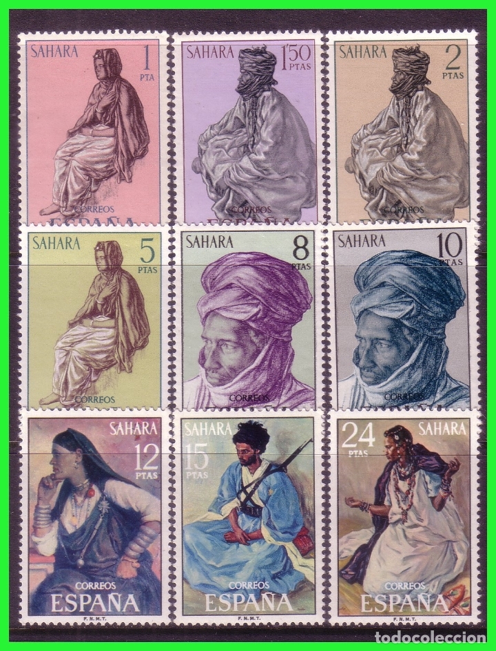 Briefmarken: SAHARA 1972 Serie b&aacute;sica, EDIFIL n&ordm; 297 a 305 * *