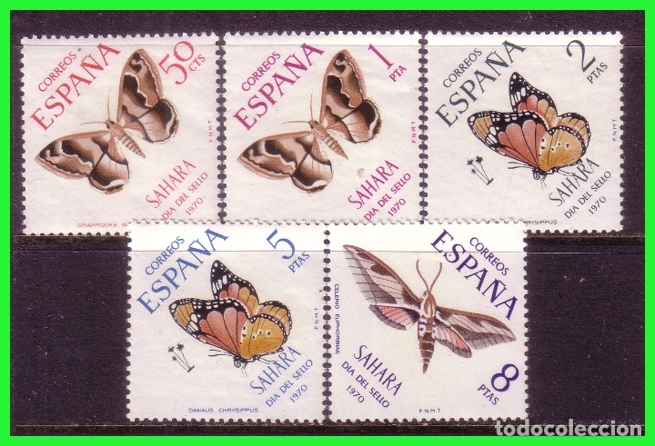 Timbres: SAHARA 1970 D&iacute;a del Sello, EDIFIL n&ordm; 283 a 287 * *